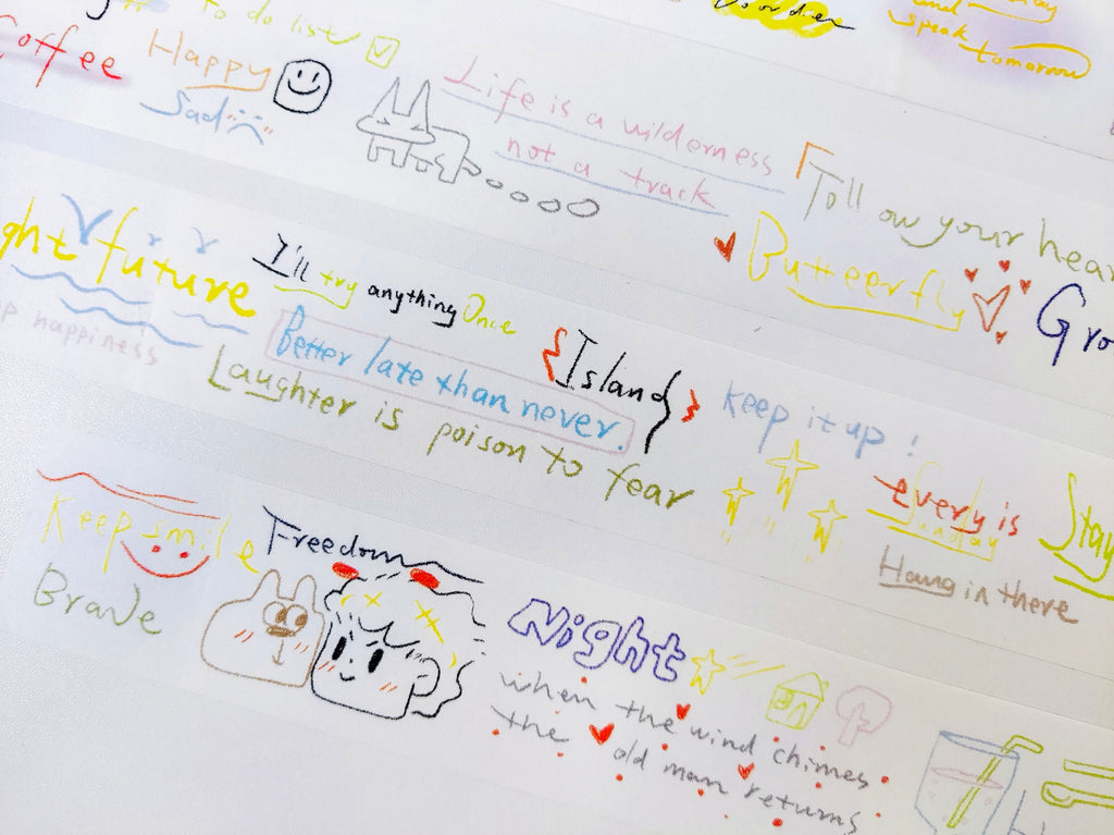 「hello hey!」手書き英字 和紙デザインテープ