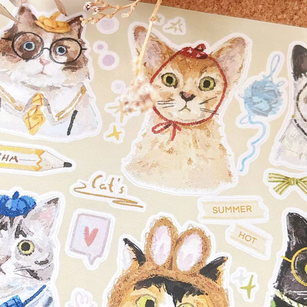 「ねこといぬ」2デザイン マット型抜きシール