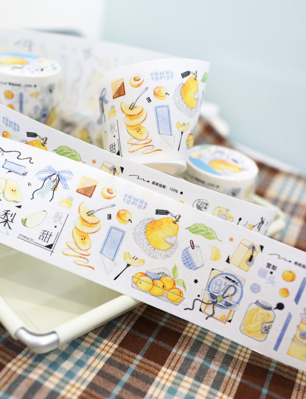 「梨モチーフ」4素材 型抜きデザインテープ