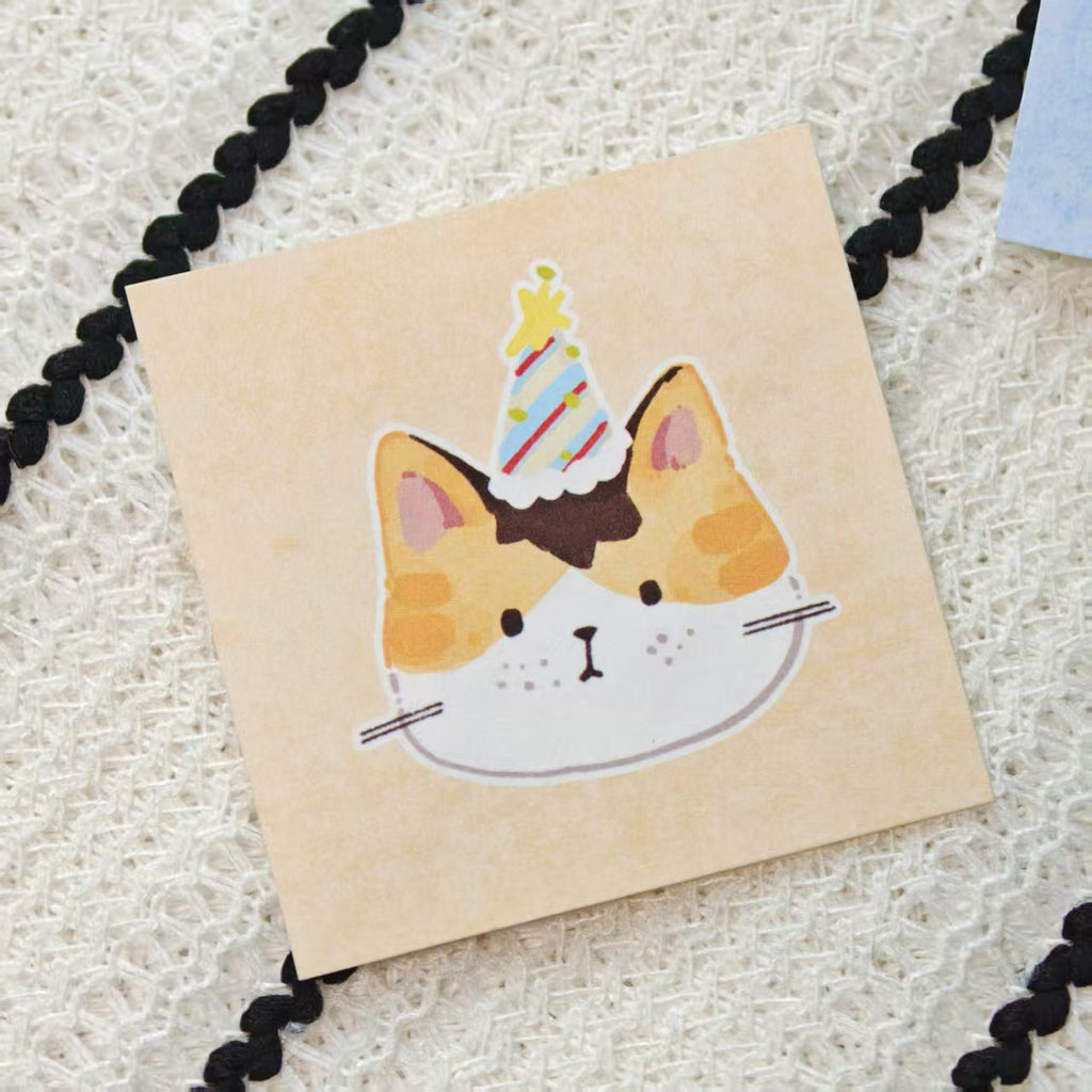 「ねこの顔」8デザイン メモペーパー