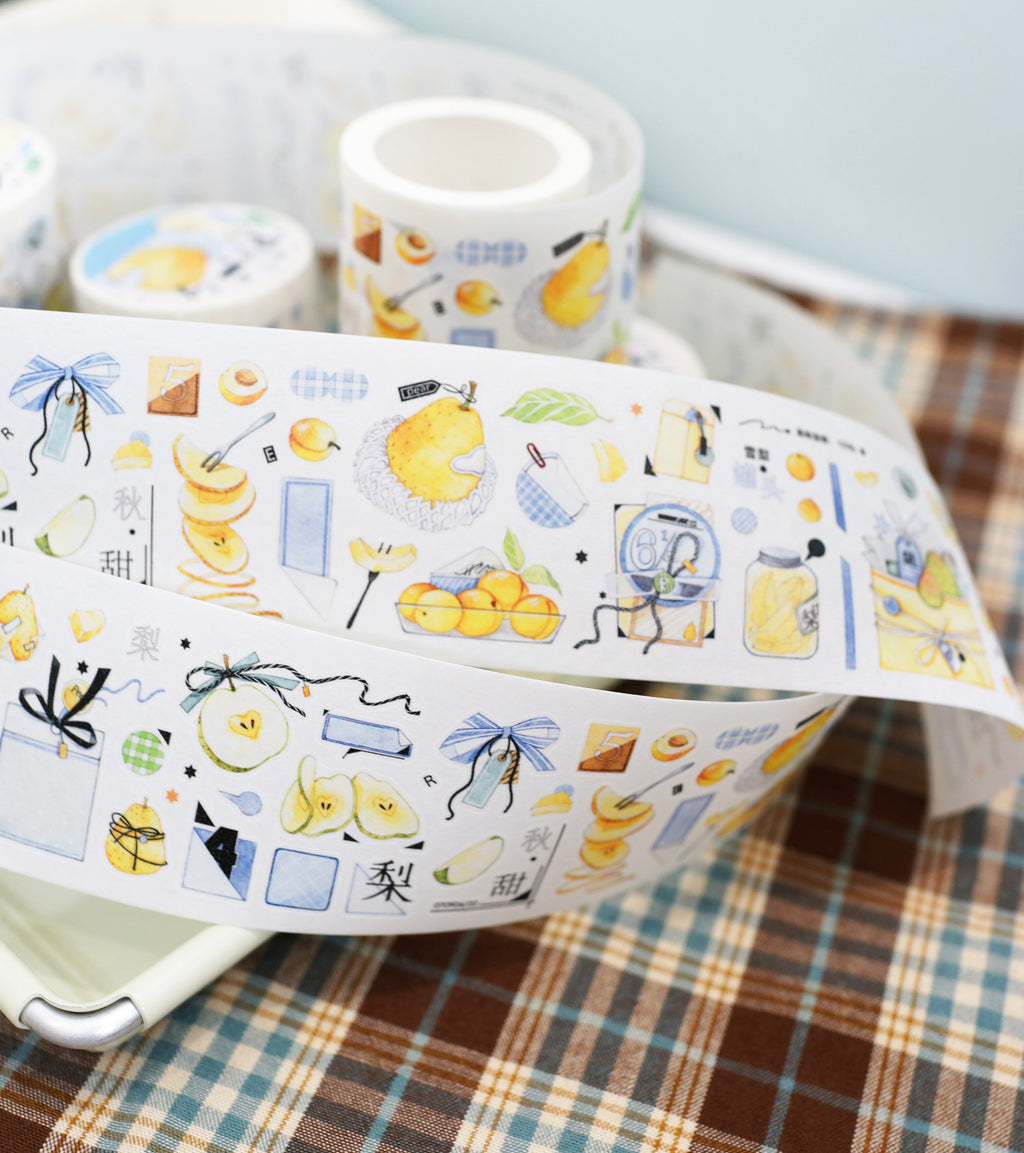 「梨モチーフ」4素材 型抜きデザインテープ