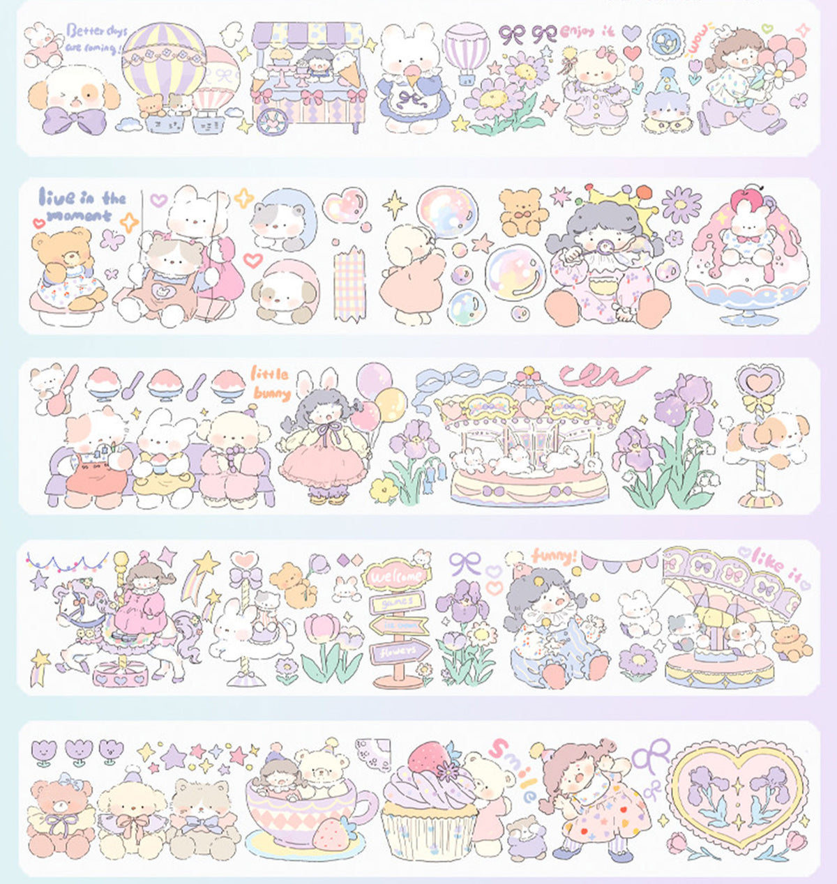 「花の休日」4デザイン 和紙デザインテープ