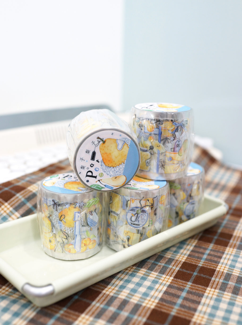 「梨モチーフ」4素材 型抜きデザインテープ