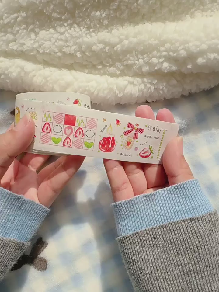 「いちごの季節」3素材 型抜きテープ